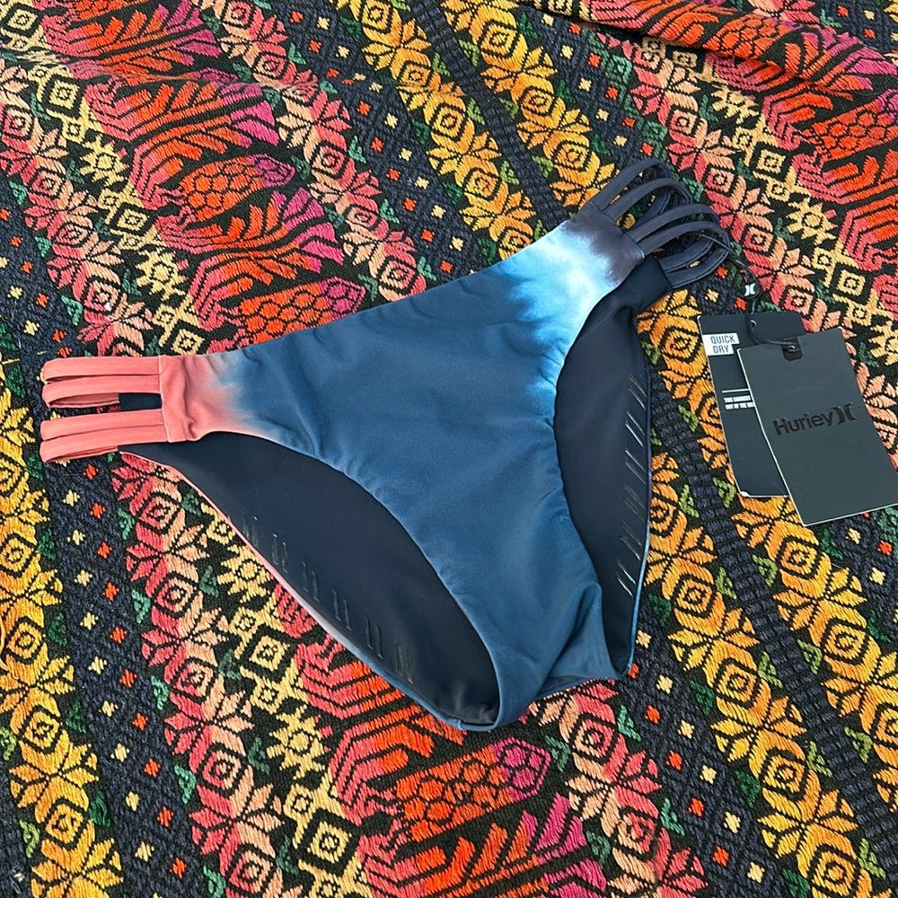 Hurley Quick Dry Max Gradient Bikini Bottoms In Dusty Peach Multi
